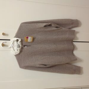 NWT Sandro Beige Sweater With Ruffle